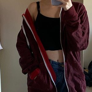 burgundy/red vans zip-up